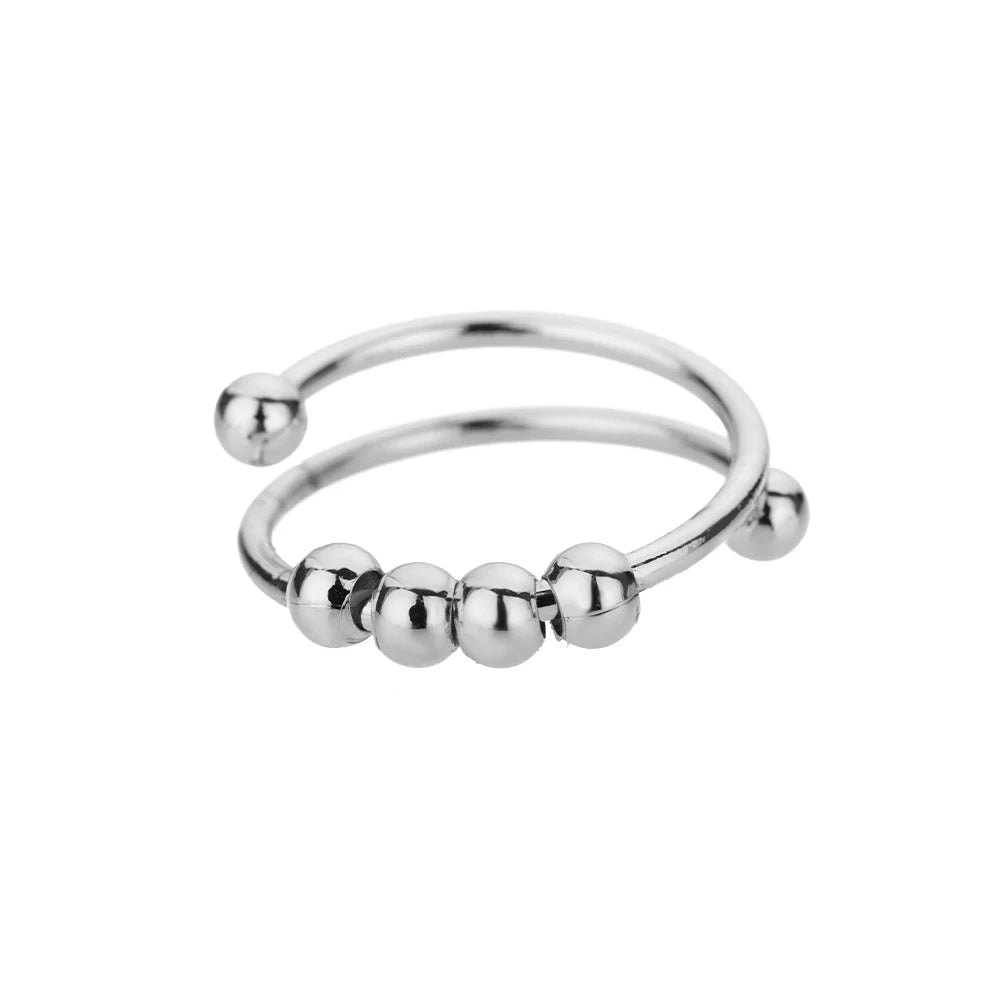 Classic Twist Zircon Stainless Steel Open Ring