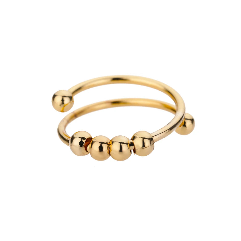 Classic Twist Zircon Stainless Steel Open Ring