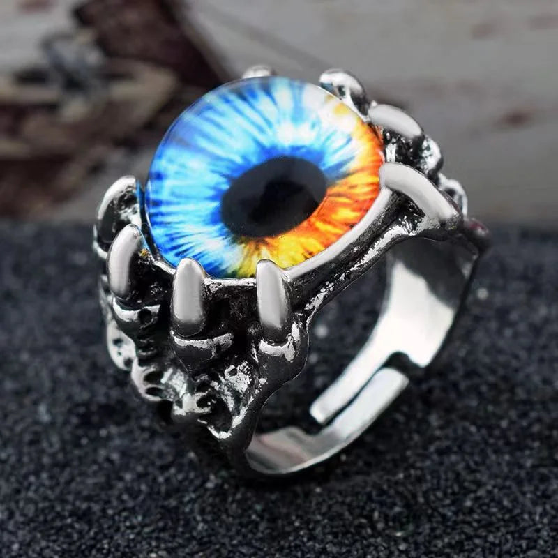 Lucky Turkish Blue Evil Eye Adjustable Ring