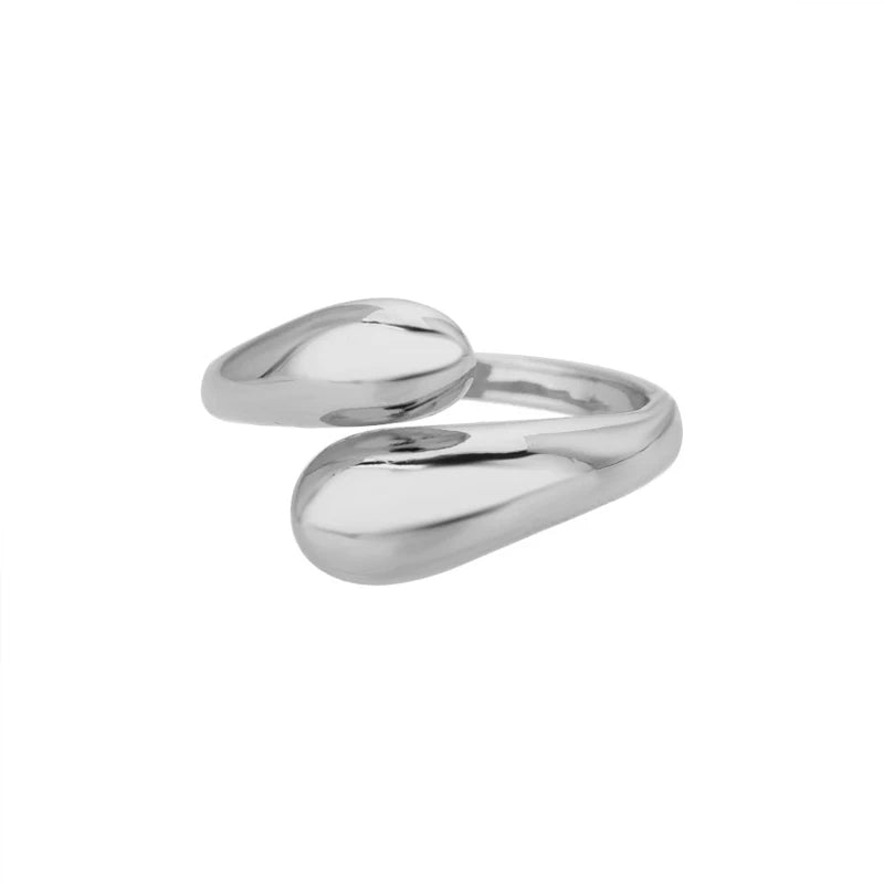 Classic Twist Zircon Stainless Steel Open Ring