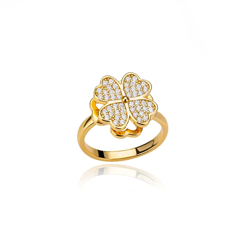 Classic Twist Zircon Stainless Steel Open Ring