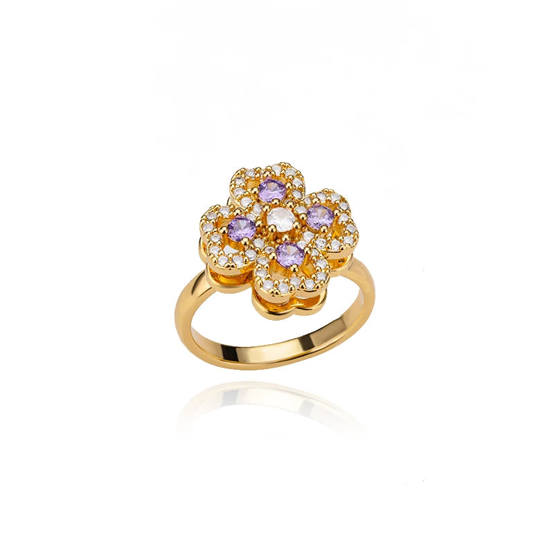 Classic Twist Zircon Stainless Steel Open Ring