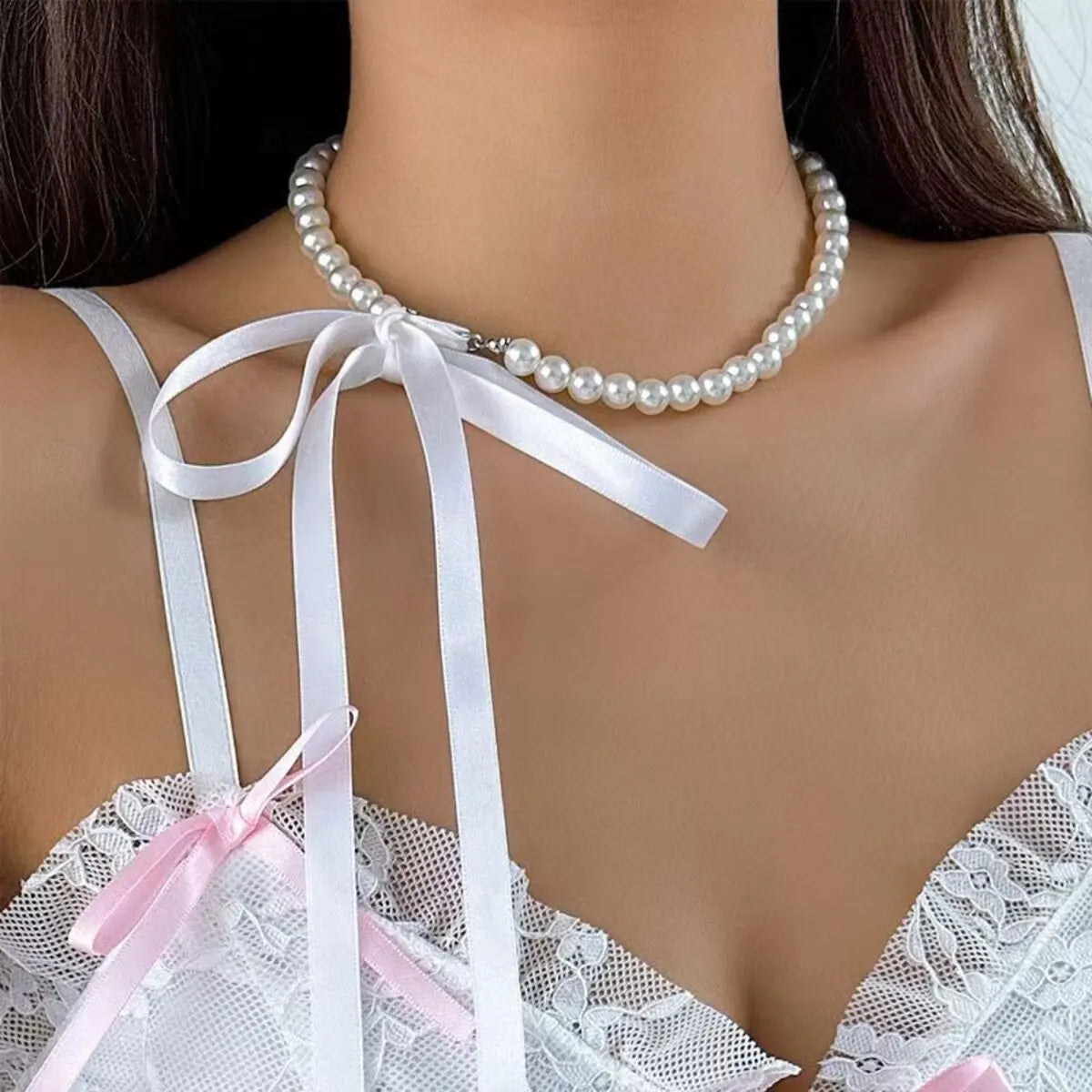 Black Velvet Bowknot Choker Necklace for Women
