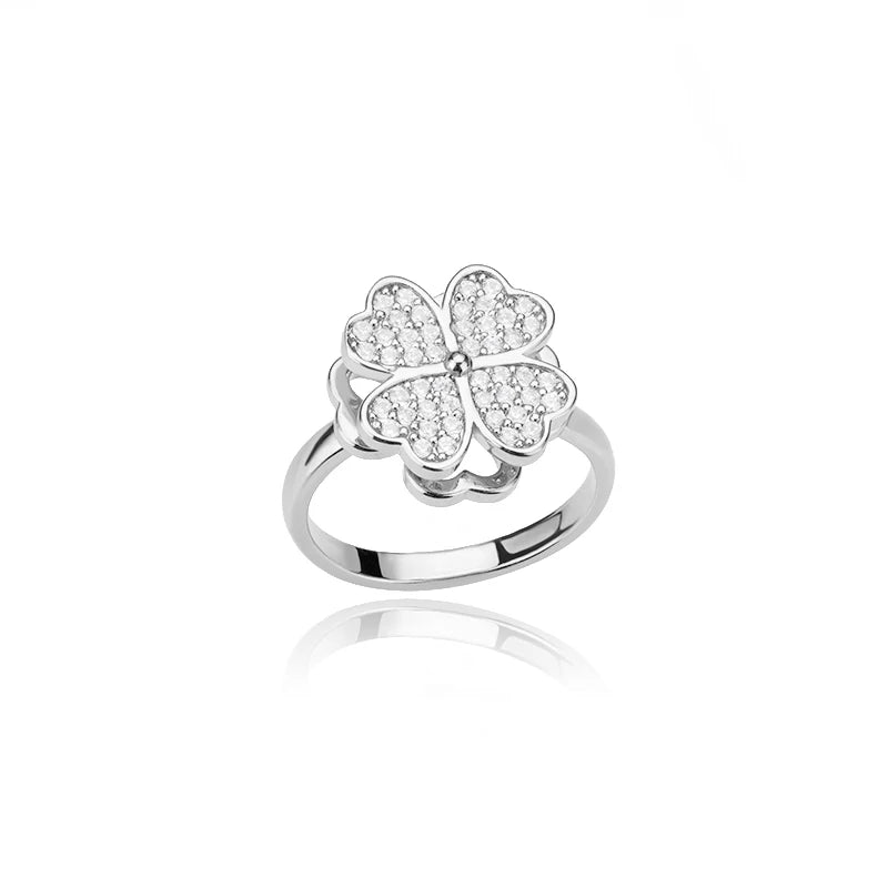 Classic Twist Zircon Stainless Steel Open Ring