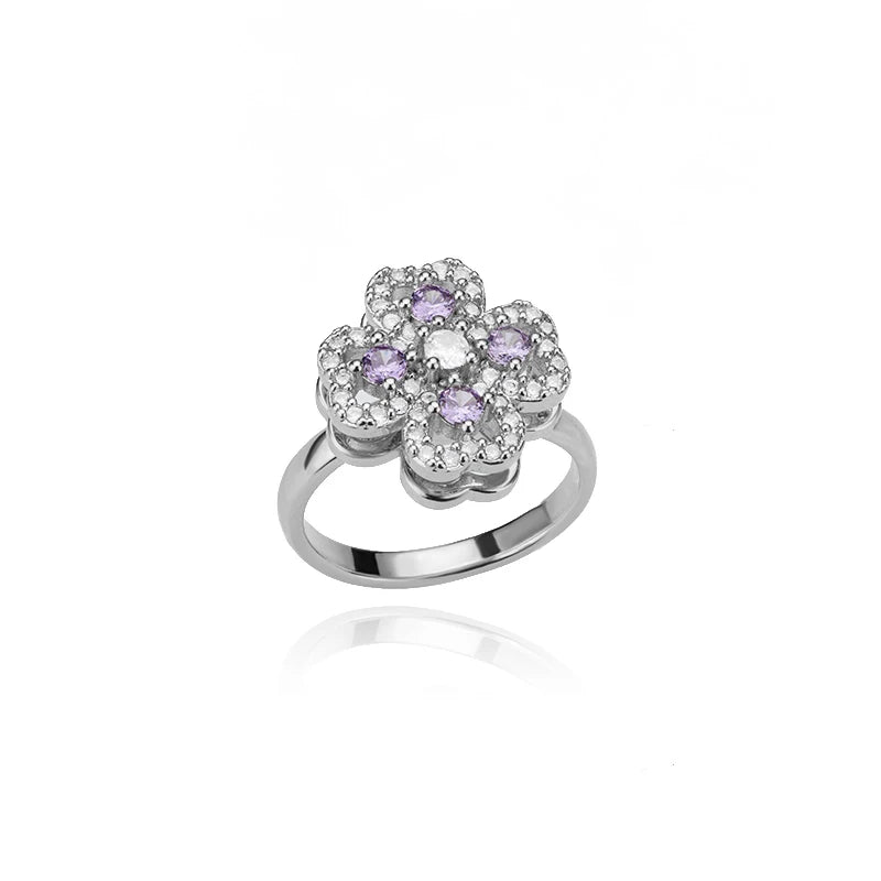 Classic Twist Zircon Stainless Steel Open Ring