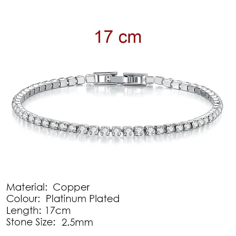 Zirconia Tennis Bracelet – Crystal Thin Chain Jewelry for Women