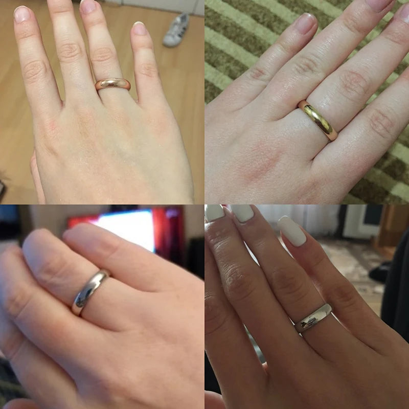Letdiffery Gold Stainless Steel Couple Rings