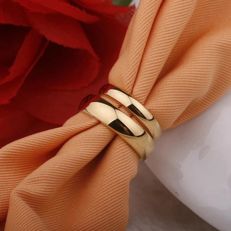Letdiffery Gold Stainless Steel Couple Rings