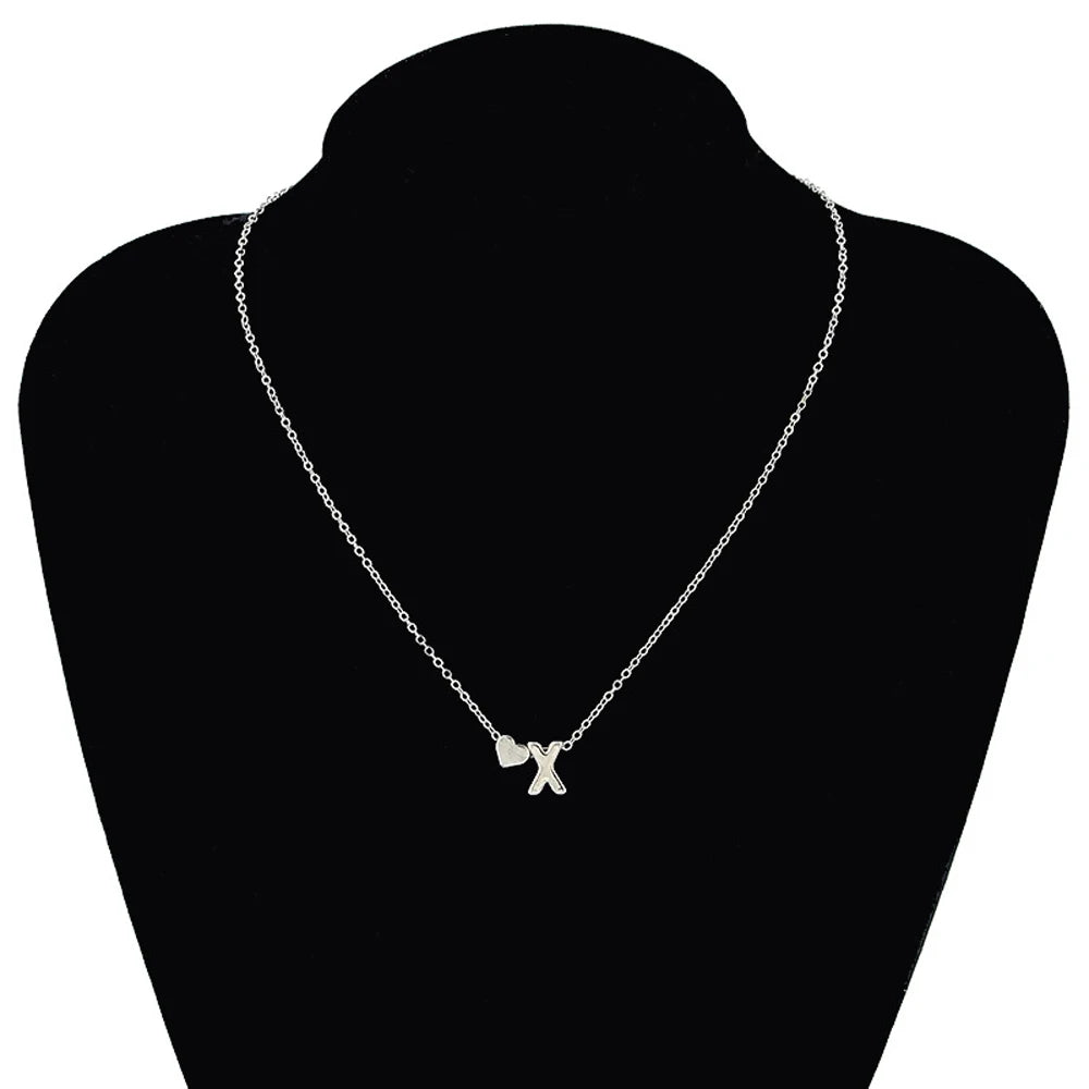 SUMENG Tiny Heart Initial Necklace – Gold & Silver Choker Jewelry for Women