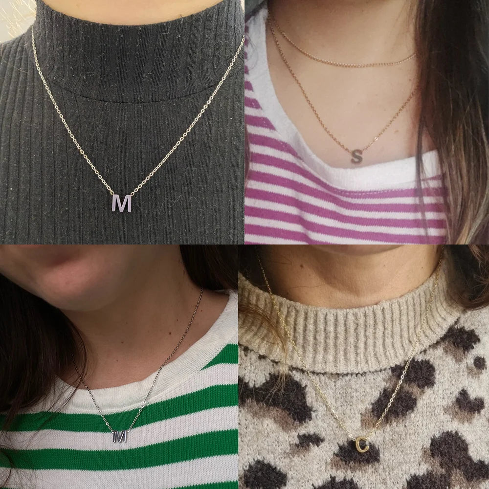 Minimalist A-Z Letter Necklace for Women