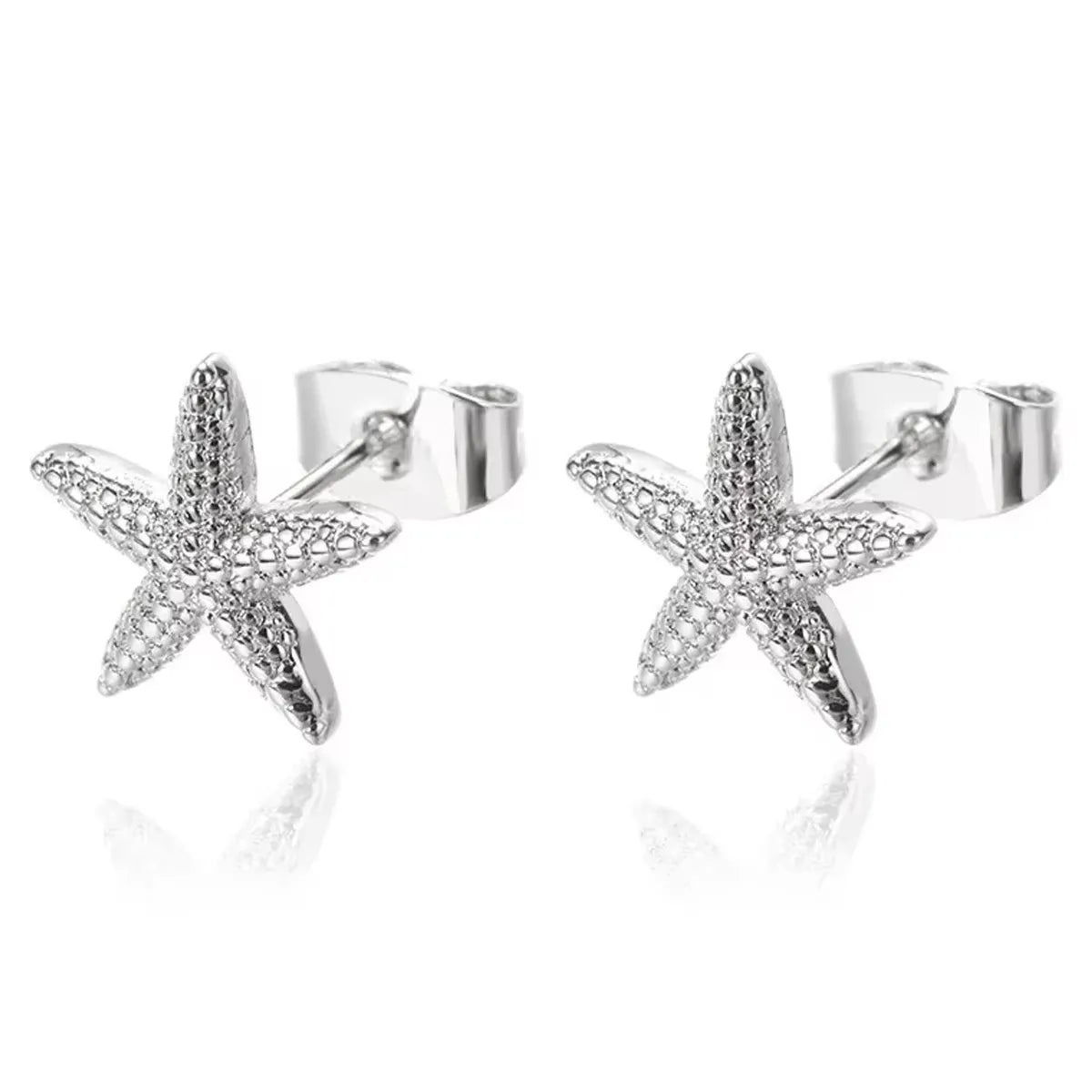 Starfish Stainless Steel Stud Earrings – Summer Ocean Jewelry for Women