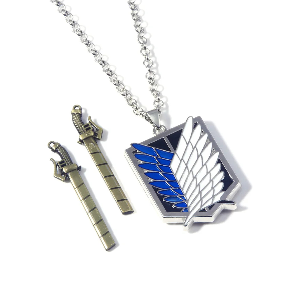Attack on Titan Wings of Freedom Necklace – Punk Survey Corps Pendant Jewelry for Fans