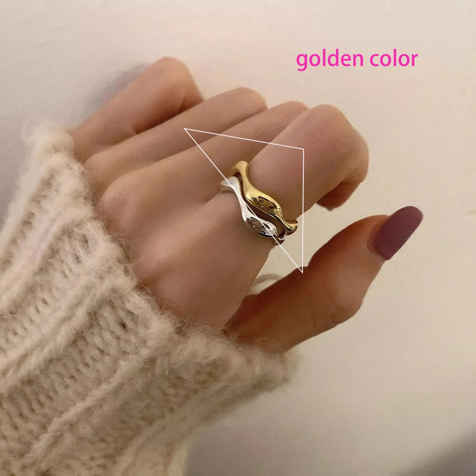VENTFILLE 925 Silver Geometric Ring for Women