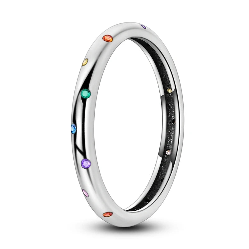 925 Silver Star Moon Colorful Zircon Ring

Product Description: