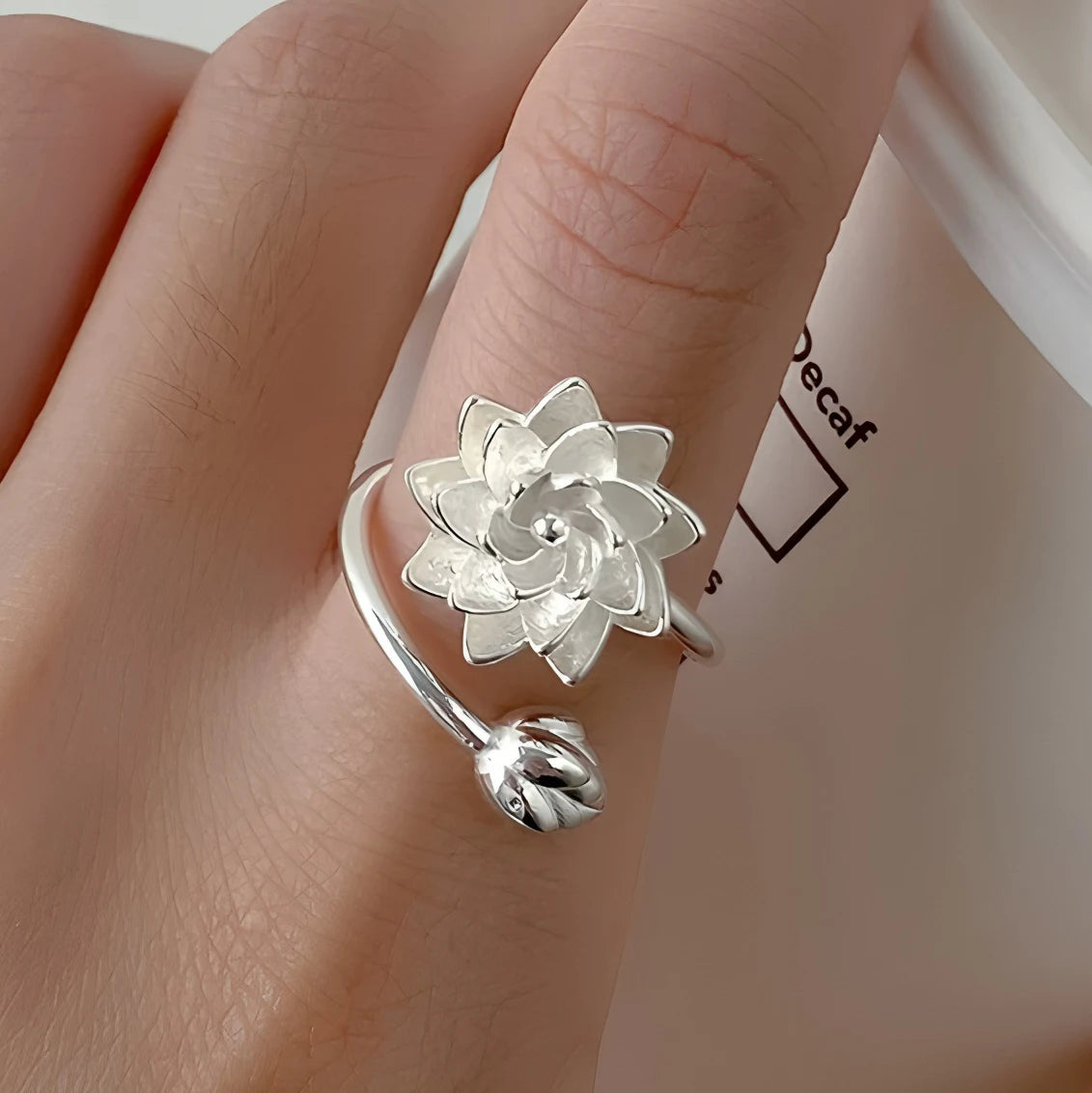 VENTFILLE 925 Silver Geometric Ring for Women