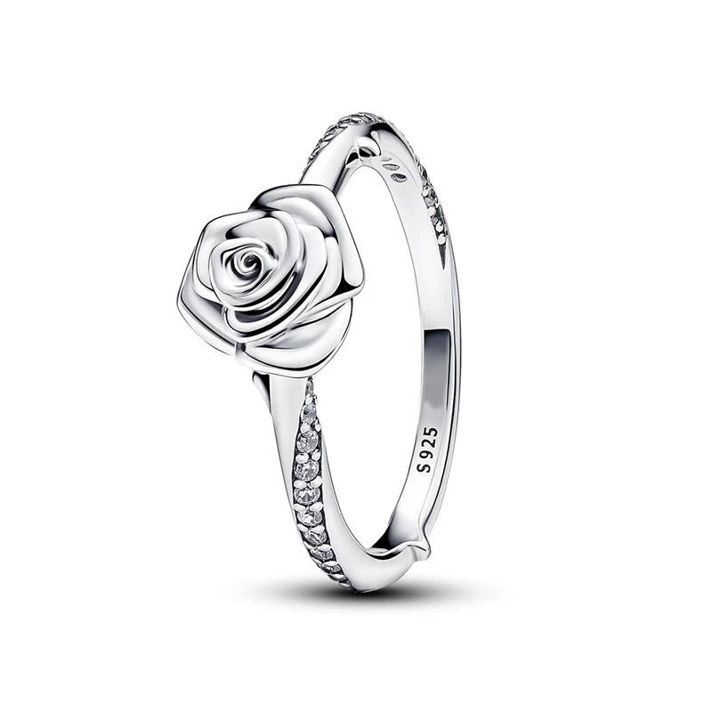 Silver Rose Bloom Ring – Elegant Women’s Jewelry