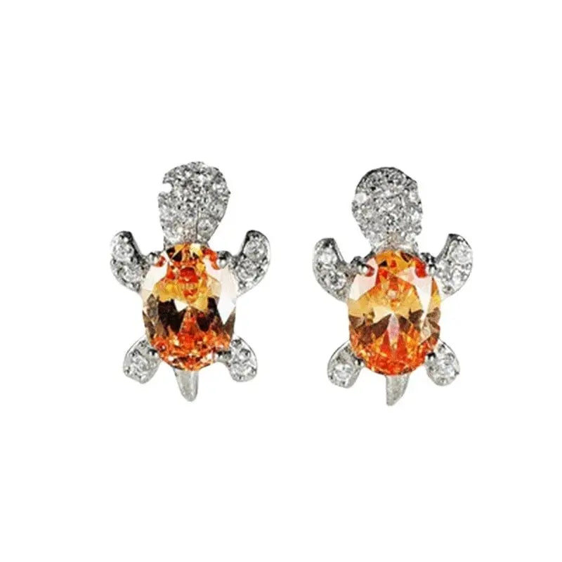 Silver Turtle Necklace & Earrings Set for Women