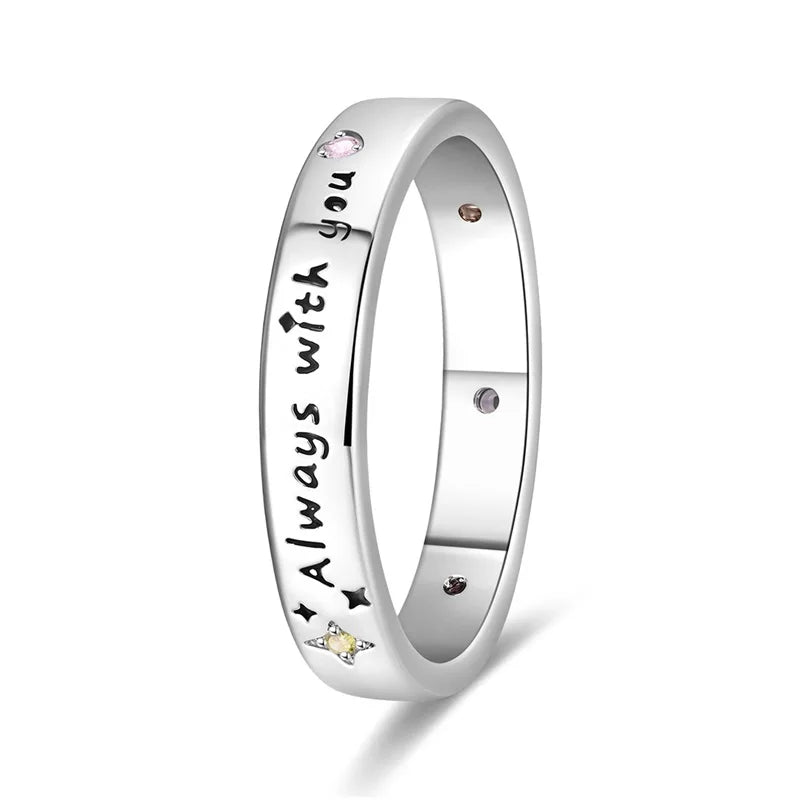 925 Silver Star Moon Colorful Zircon Ring

Product Description:
