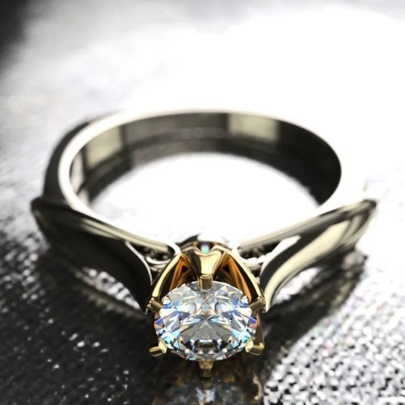 18K Gold Moissanite Ring Gemstone Wedding Jewelry