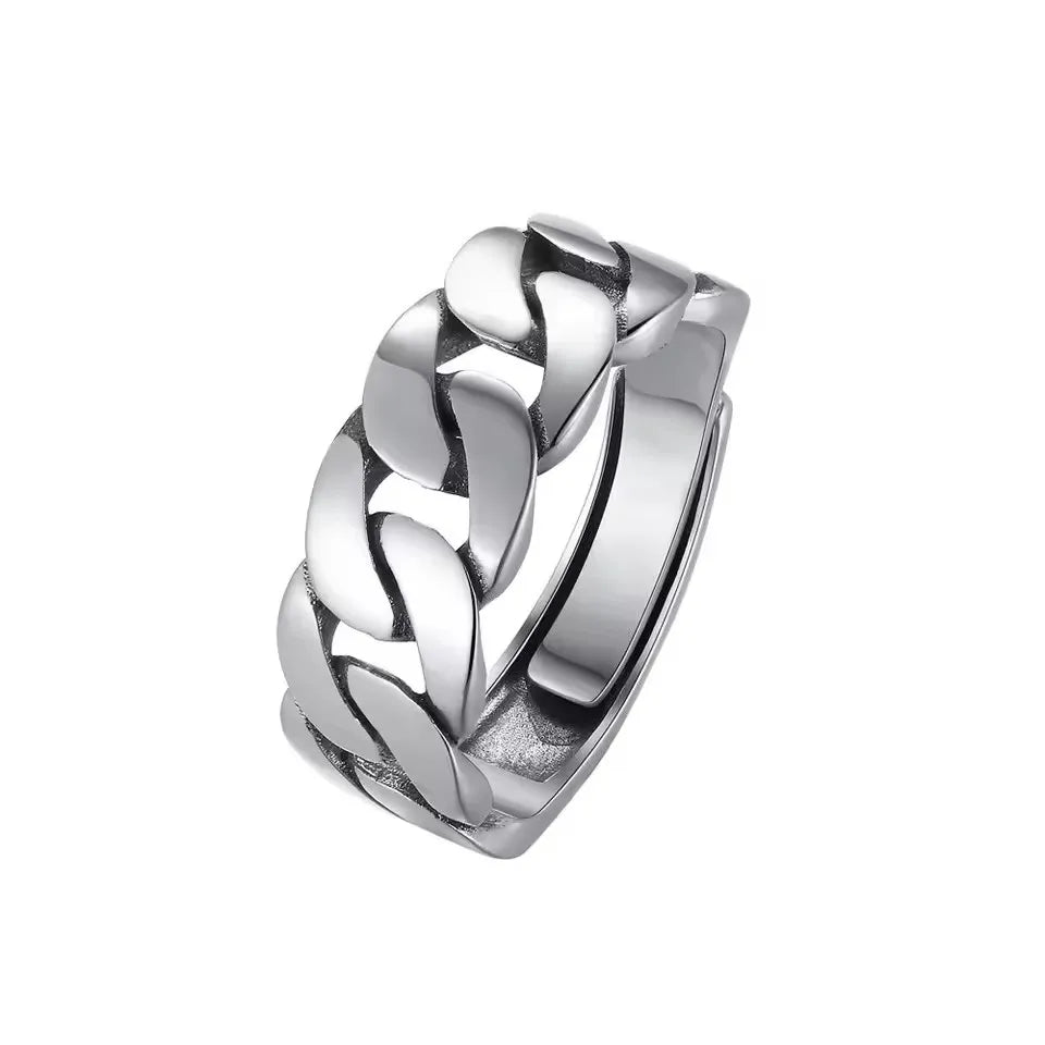 Sam Panda 925 Silver Adjustable Chain Ring