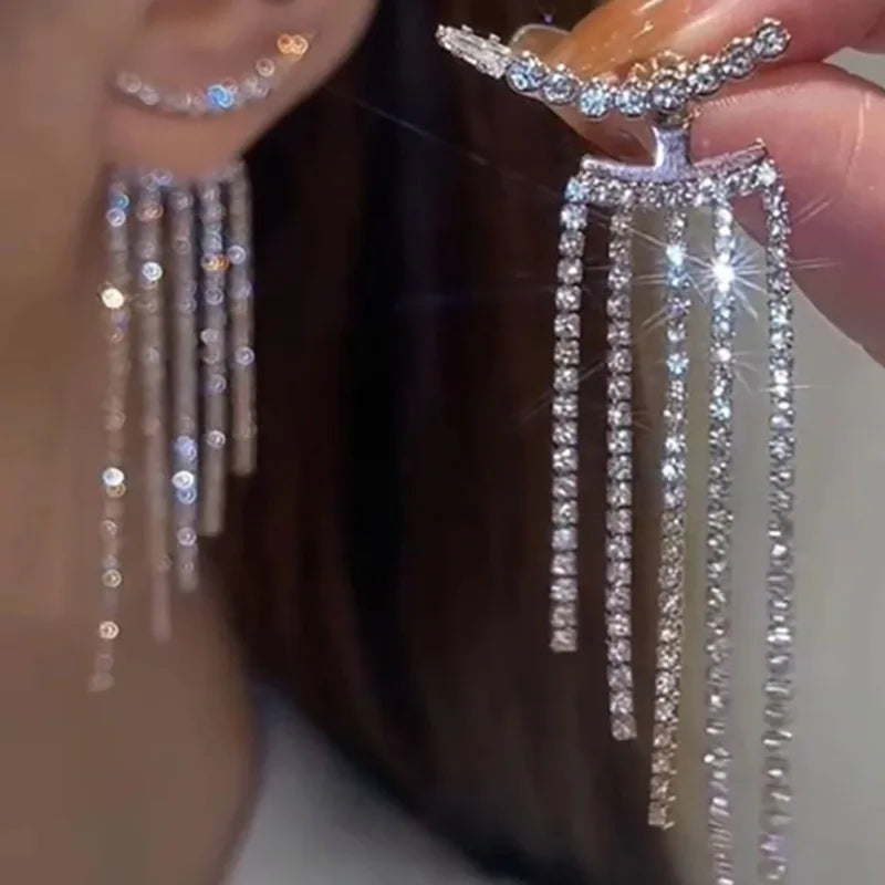 Y2K Silver Liquid Earrings – Punk Geometric Hip-Hop Jewelry for Women