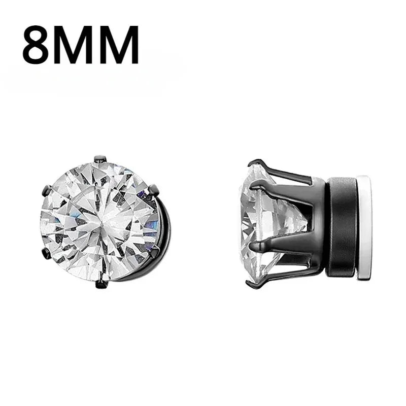 Magnetic Crystal Ear Studs – Non-Piercing Punk Earrings for Men & Women