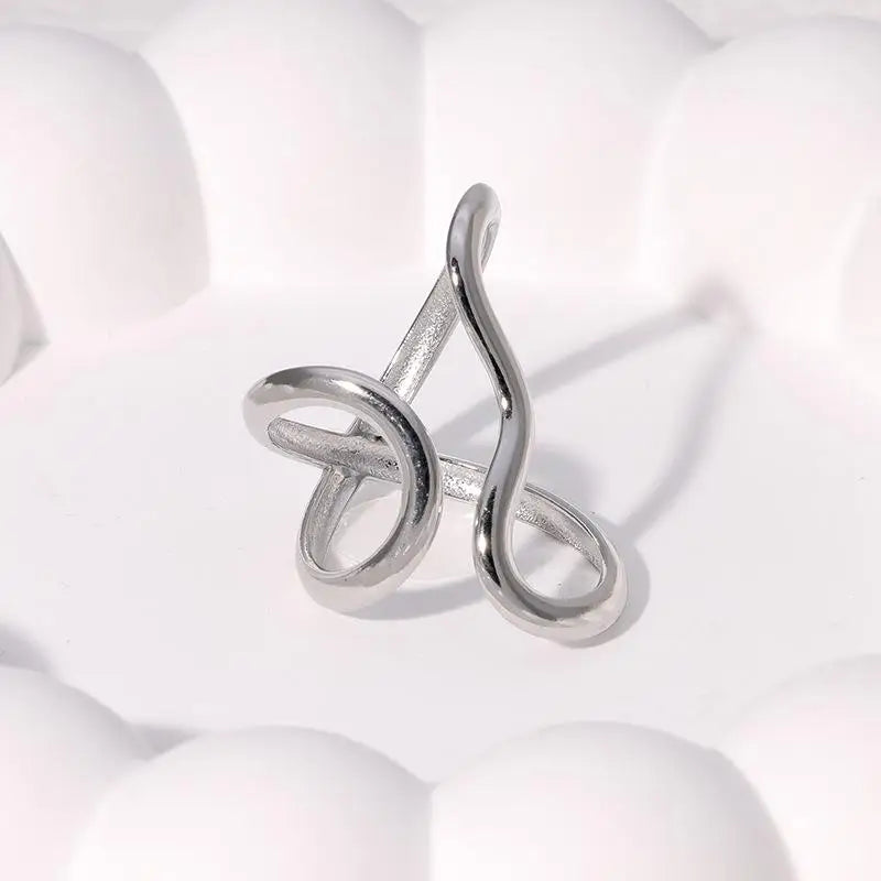 18K Gold Plated Stainless Steel Open Ring – Trendy Women’s Jewelry