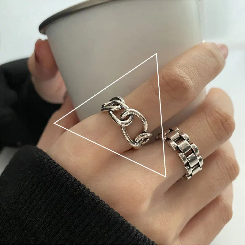 Sam Panda 925 Silver Adjustable Chain Ring