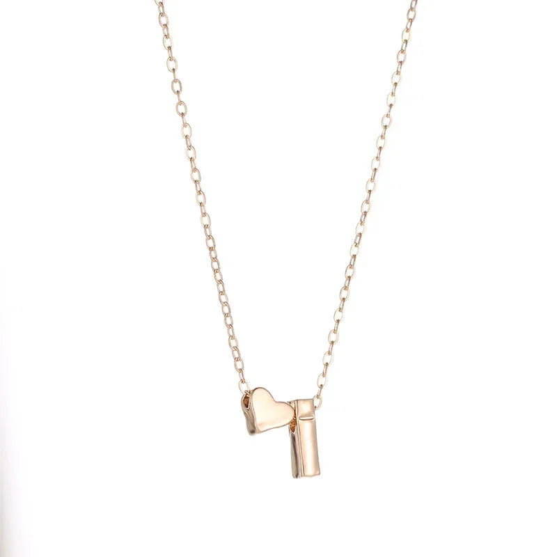 SUMENG Tiny Heart Initial Necklace – Gold & Silver Choker Jewelry for Women