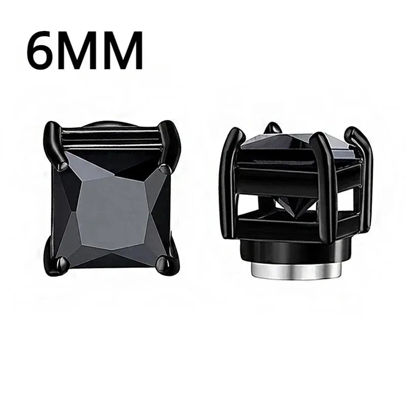 Magnetic Crystal Ear Studs – Non-Piercing Punk Earrings for Men & Women