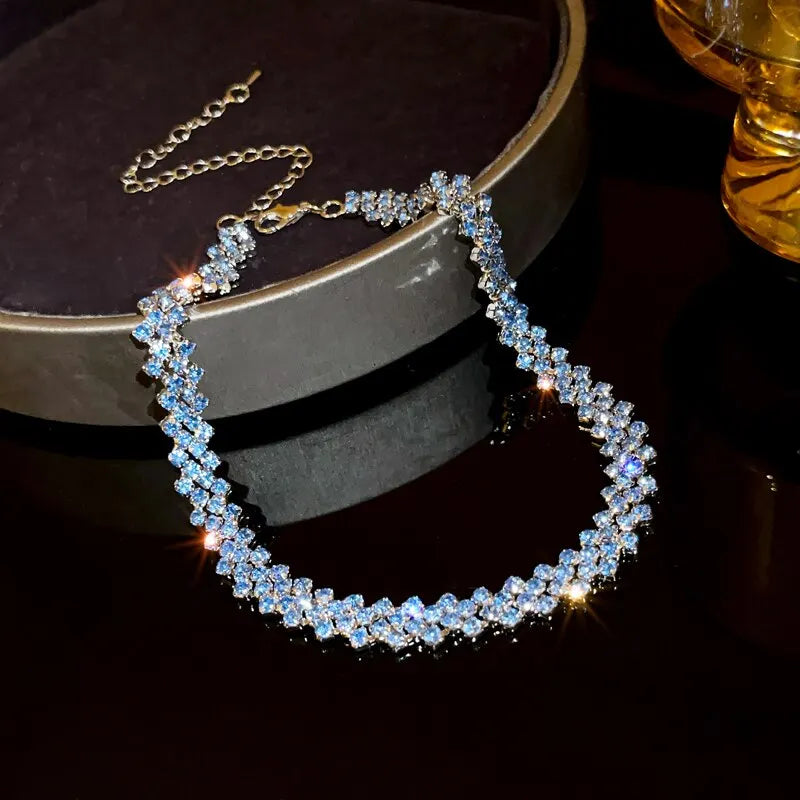 Shiny Rhinestone Choker Necklace for Women