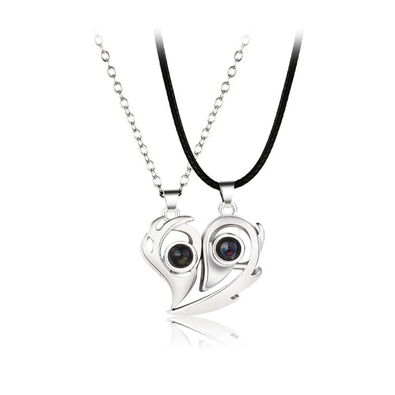 Couple Heartbeat Pendant Necklace for Couples