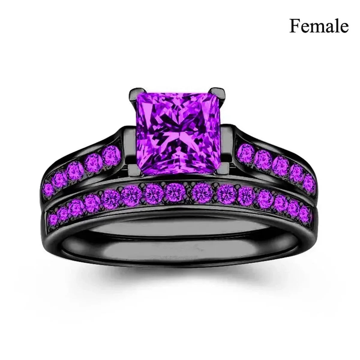 Couple Rings Red Rhinestone Celtic Dragon Stainless