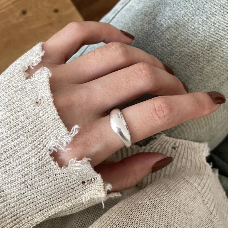 VENTFILLE 925 Silver Geometric Ring for Women