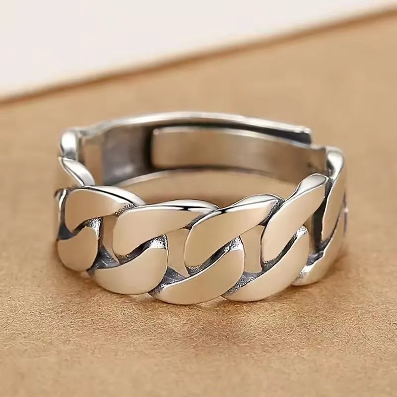 Sam Panda 925 Silver Adjustable Chain Ring