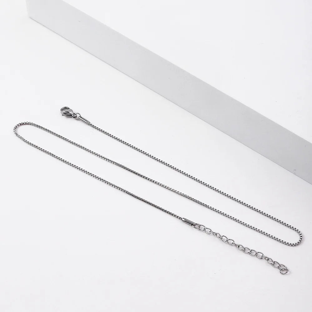 Minimalist 1.2mm Gold Stainless Steel Box Chain Necklace – Unisex Titanium Steel Fashion Jewelry
