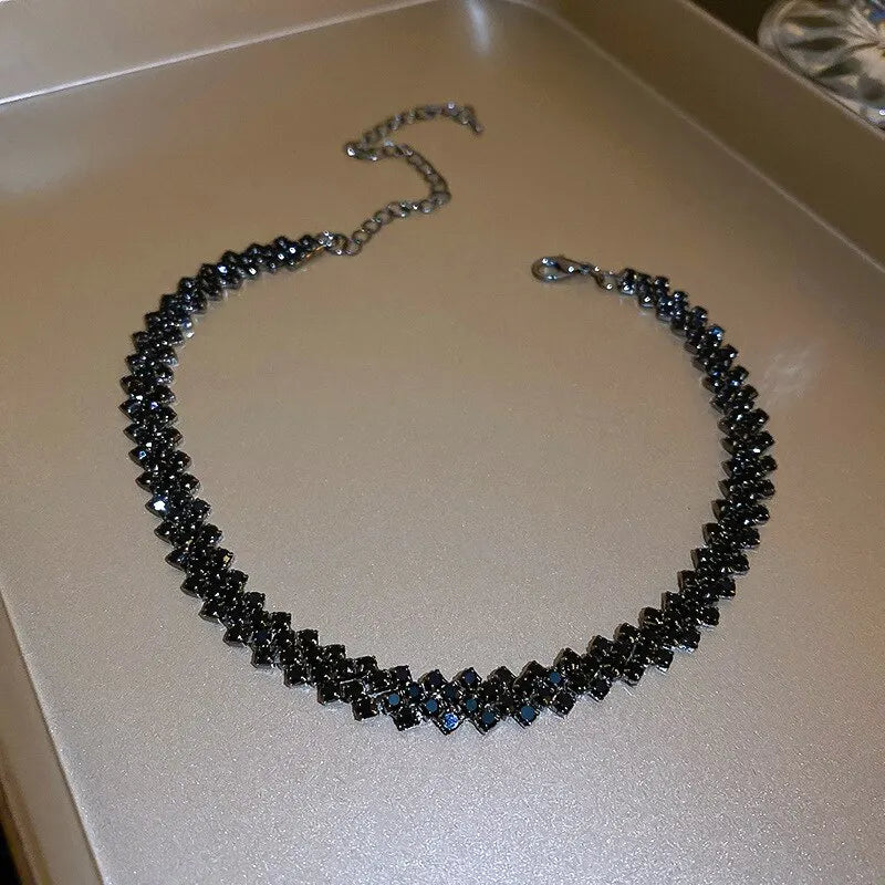 Shiny Rhinestone Choker Necklace for Women