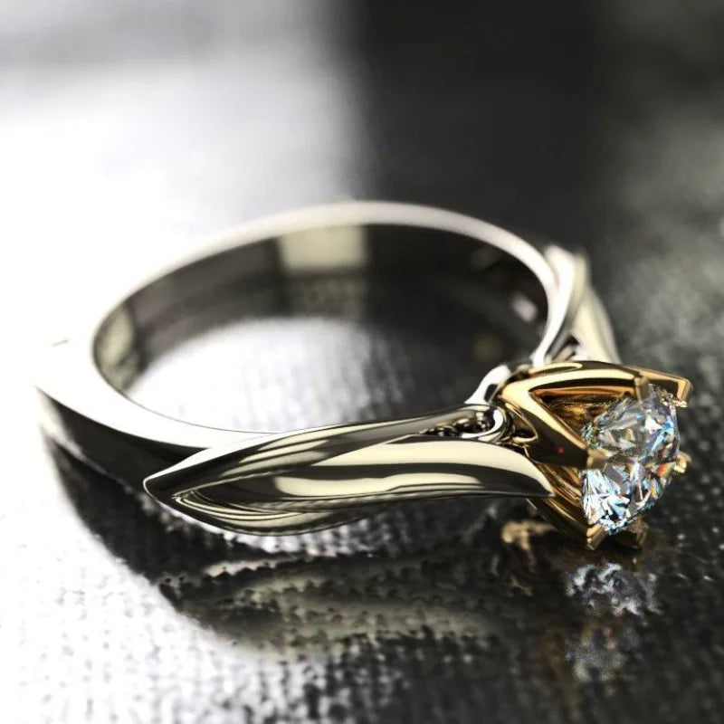 18K Gold Moissanite Ring Gemstone Wedding Jewelry