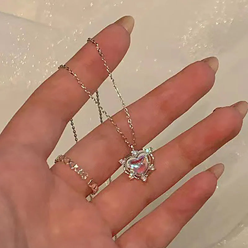 Y2K Crystal Butterfly Pendant Necklace for Women