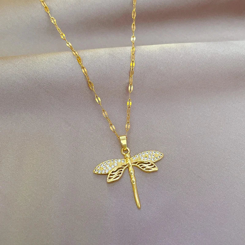 Personalized Dragonfly Pendant Necklace for Women