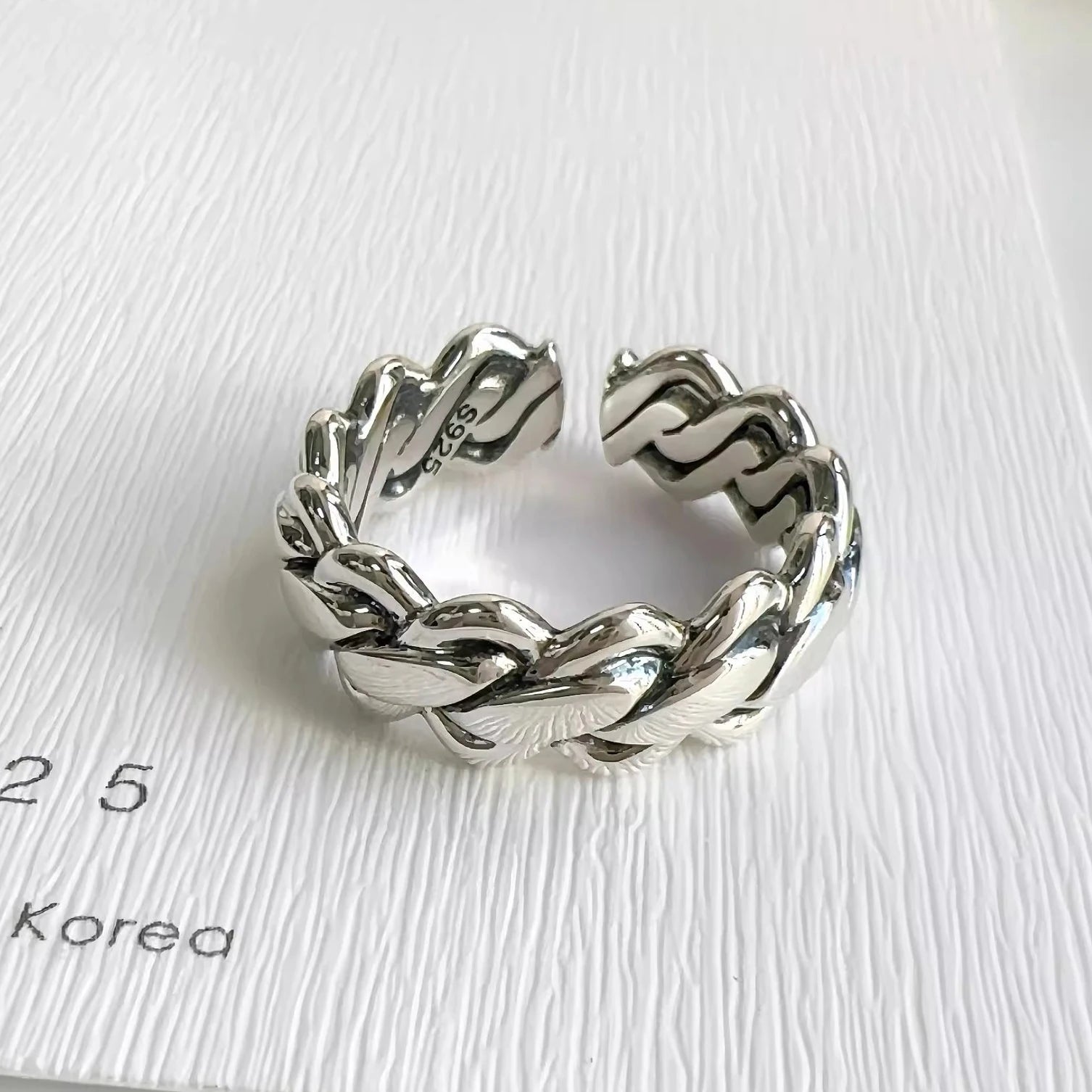 VENTFILLE 925 Silver Geometric Ring for Women