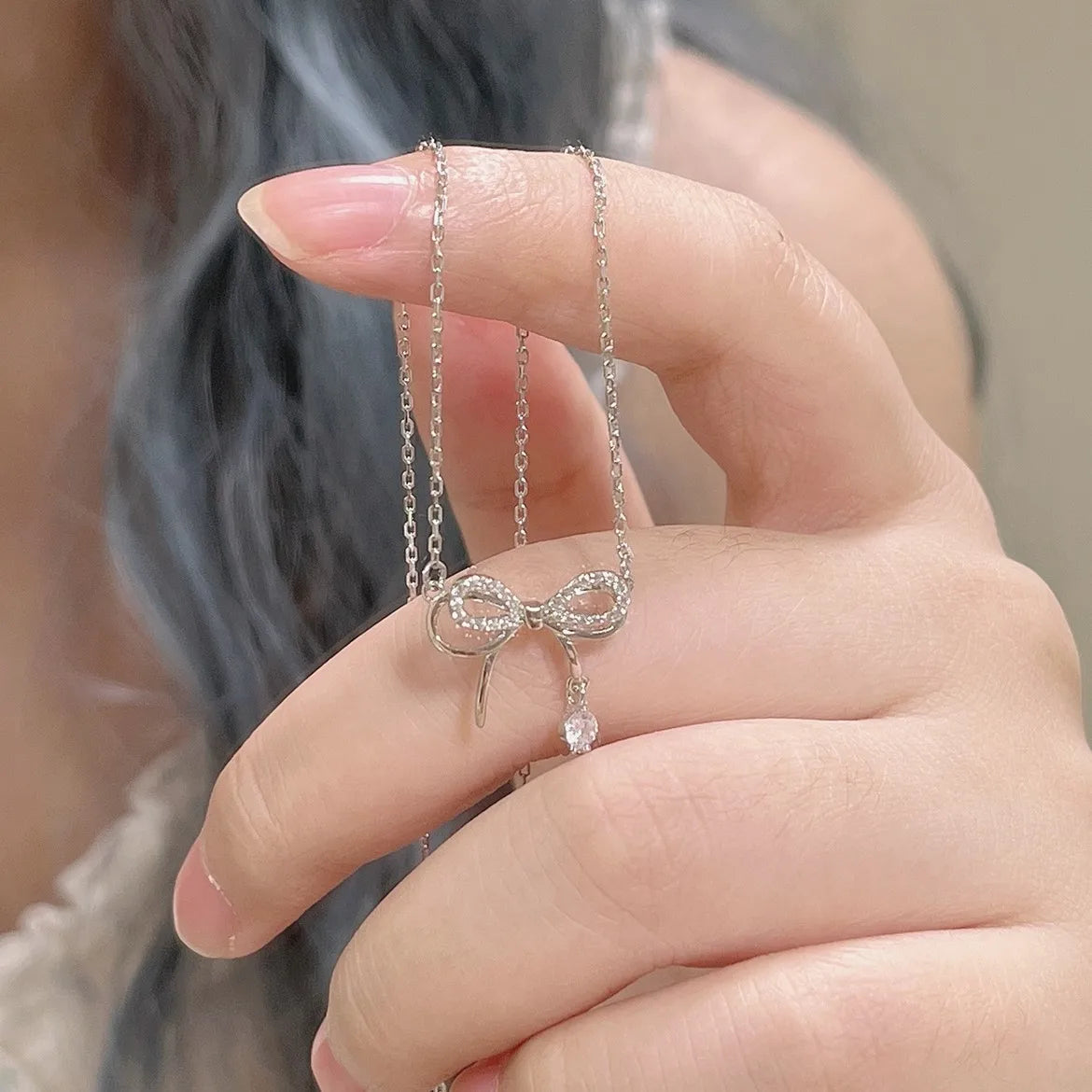 Y2K Crystal Butterfly Pendant Necklace for Women