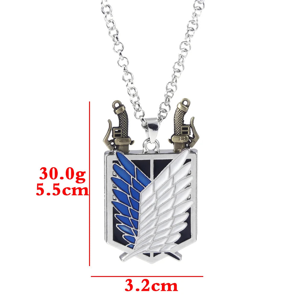 Attack on Titan Wings of Freedom Necklace – Punk Survey Corps Pendant Jewelry for Fans