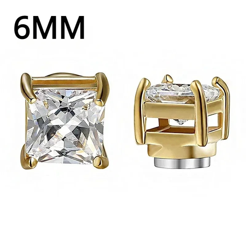 Magnetic Crystal Ear Studs – Non-Piercing Punk Earrings for Men & Women