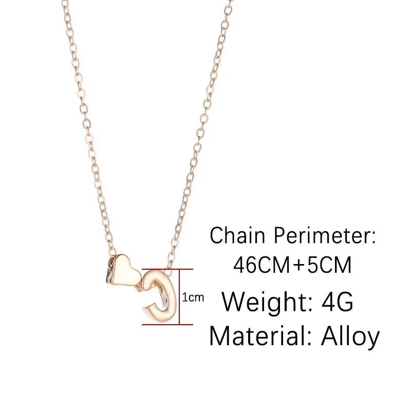 SUMENG Tiny Heart Initial Necklace – Gold & Silver Choker Jewelry for Women
