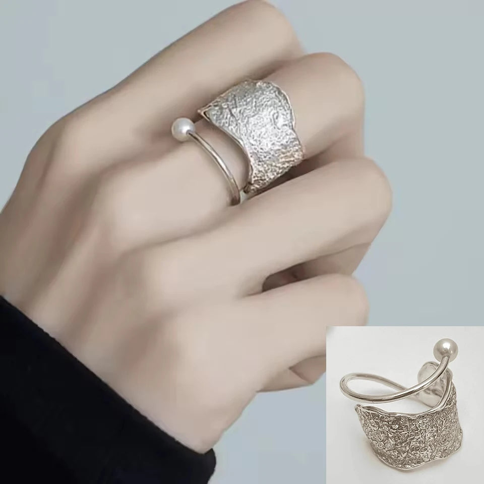 VENTFILLE 925 Silver Geometric Ring for Women