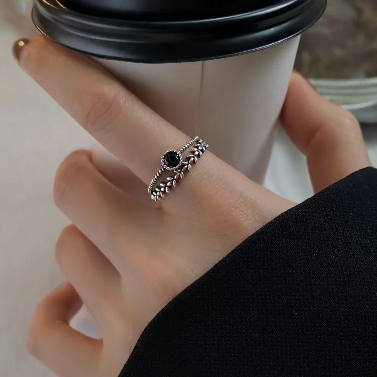 VENTFILLE 925 Silver Geometric Ring for Women