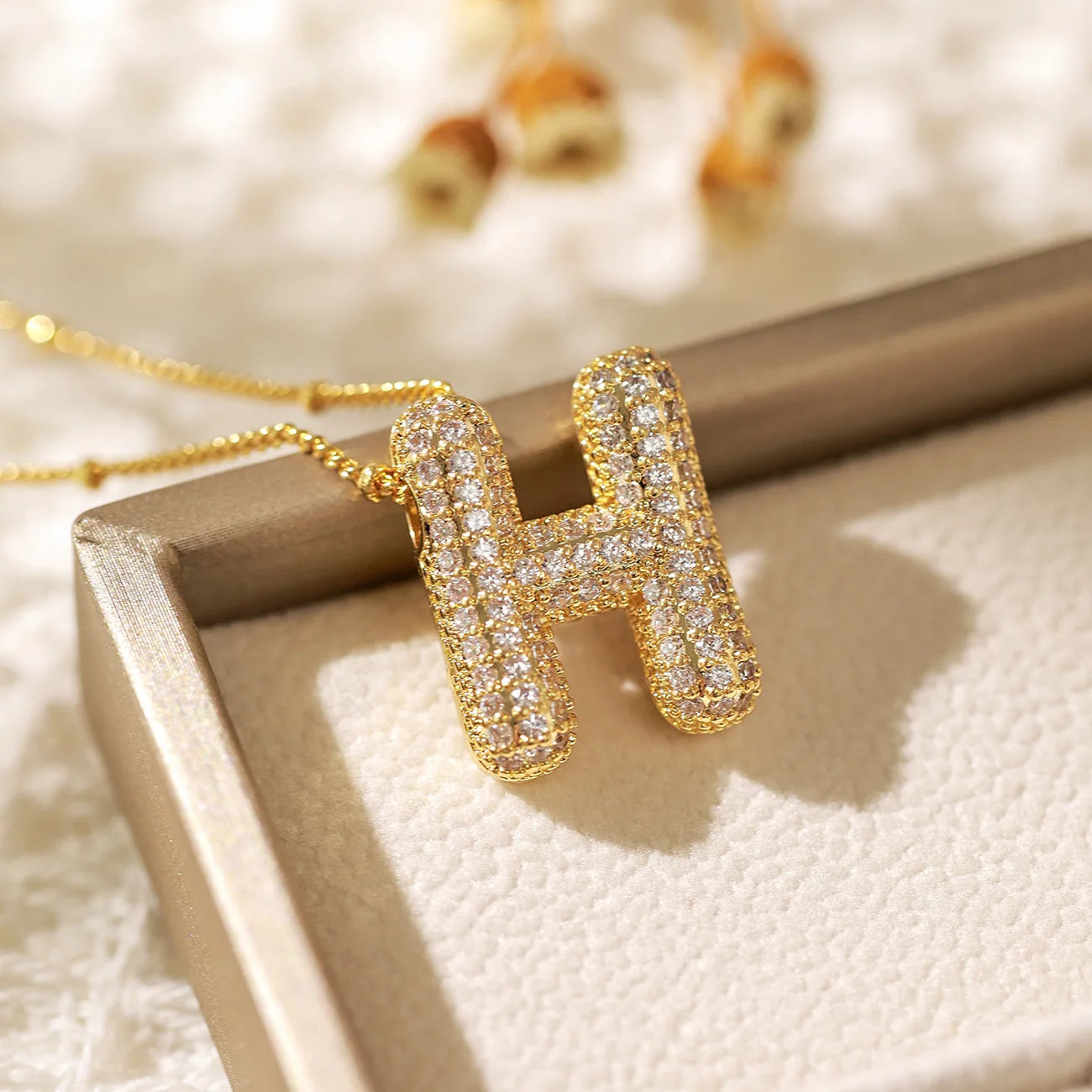 ZAKOL Gold Plated Cubic Zirconia Alphabet Necklace – Monogram Initial Jewelry for Women & Girls