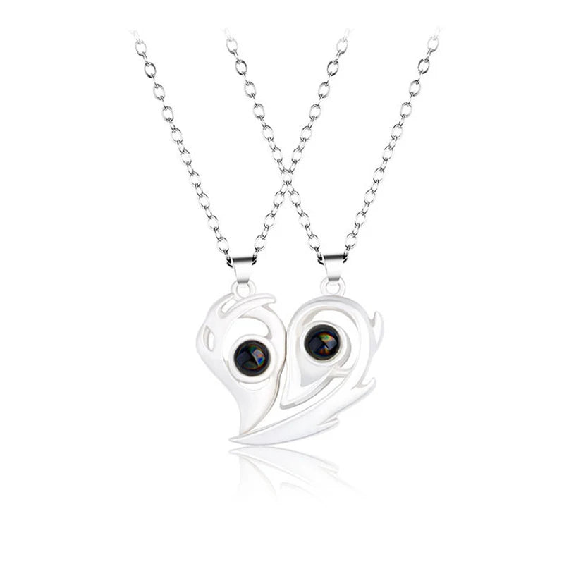 Couple Heartbeat Pendant Necklace for Couples