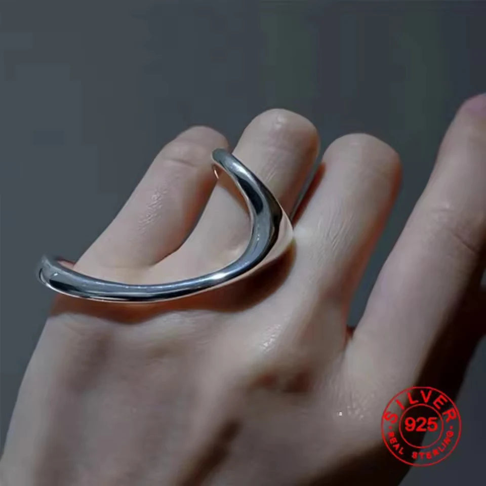 Sam Panda 925 Silver Adjustable Chain Ring